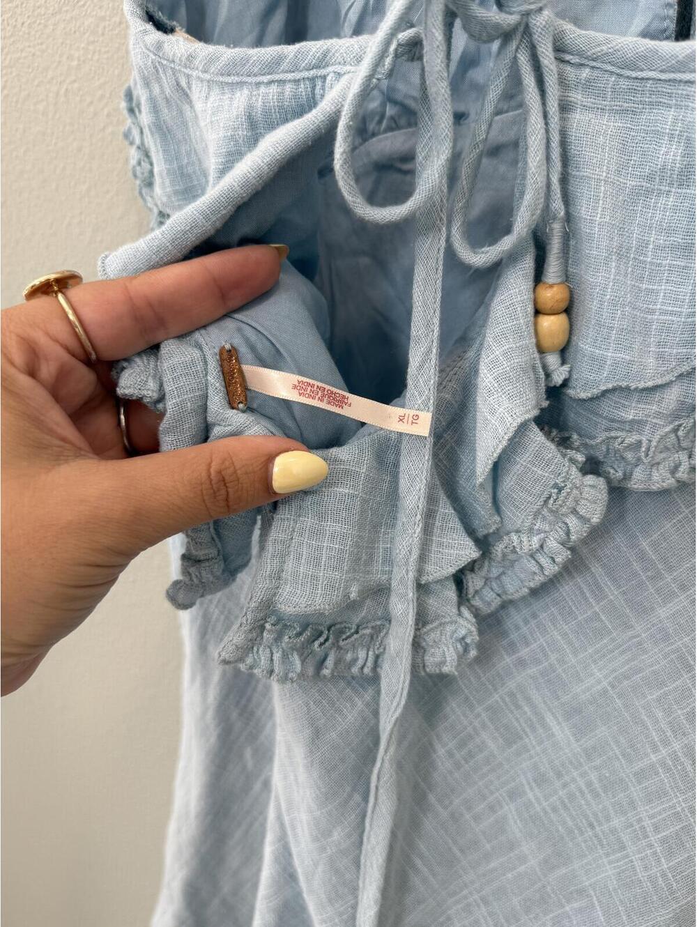 Free People Love Forever Mini Dress In Hot Spring Blue - Women's XL NWOT - Picture 6 of 7